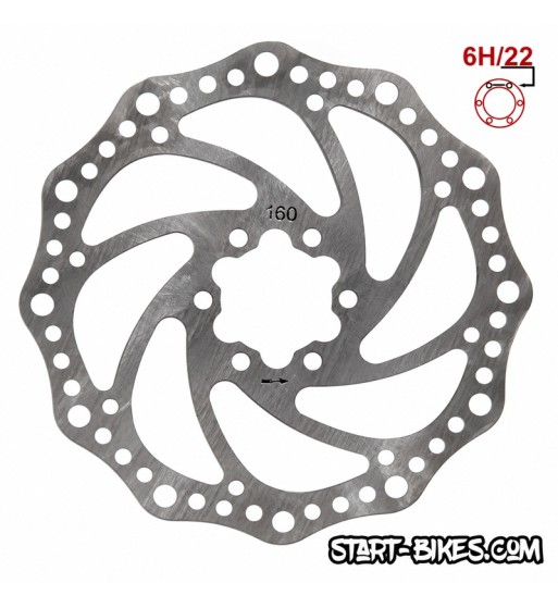 160 mm 6-Bolt Bicycle Brake Disc Rotor
